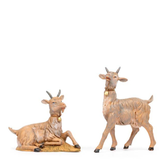 2 assorted little goats for 30 cm nativity scene - Fontanini statues