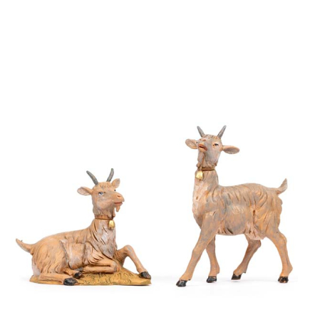 2 assorted little goats for 30 cm nativity scene - Fontanini statues