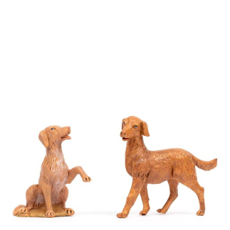 2 assorted dogs for 30 cm - Fontanini statues