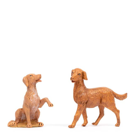 2 assorted dogs for 30 cm - Fontanini statues