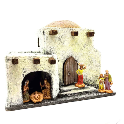 Double house for a Palestinian nativity scene - 3.5 cm figurines