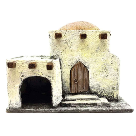 Double house for a Palestinian nativity scene - 3.5 cm figurines