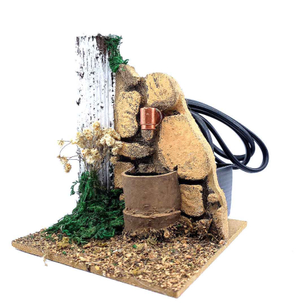 Fountain with ruined column for 10–13 cm nativity figurines