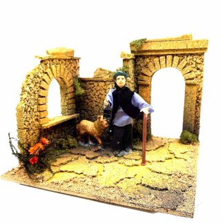 Old man with dog (in motion)