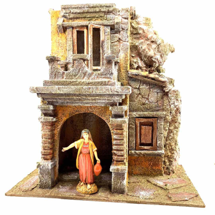 House with terrace for 10 cm figurines