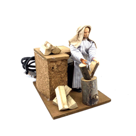 Arab log splitter in motion
