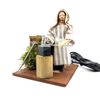 Arab blacksmith in motion for nativity scenes