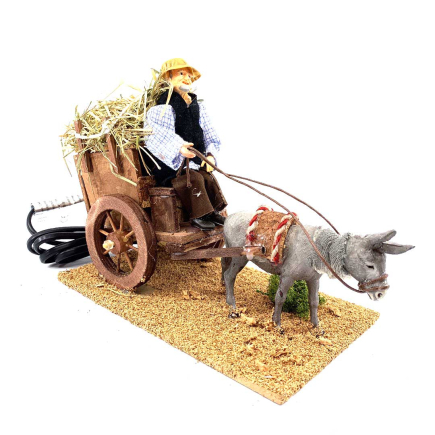 Cart driver with moving donkey