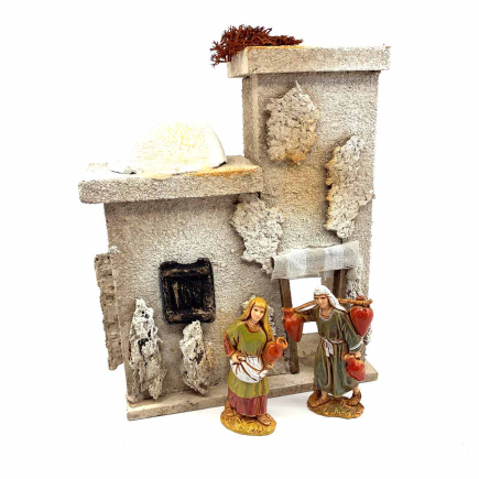 Double Palestinian façade with dome for 6–6.5 cm figurines