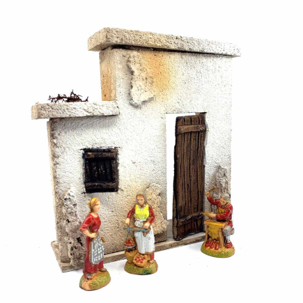 Double Palestinian façade with door and window for 6–6.5 cm figurines