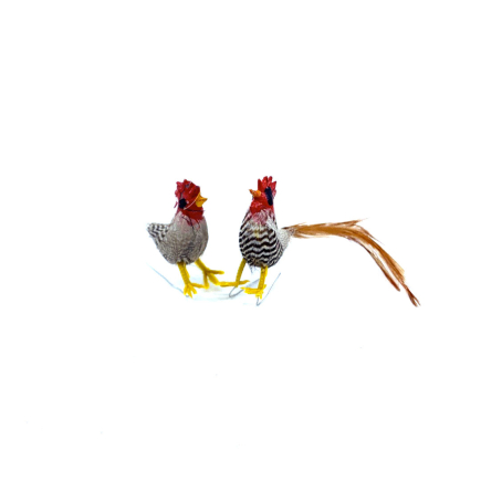 Rooster and hen, 3–4 cm - with striped gray plumage - BARGAINS