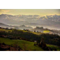 Nativity scene backdrop with agricultural landscape