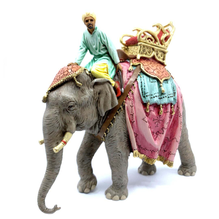 Rider on Elephant, 13 cm - Landi Moranduzzo Figurines