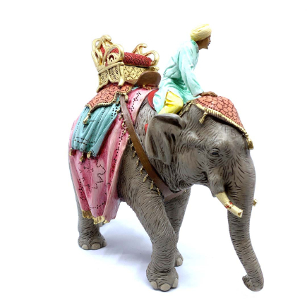 Rider on Elephant, 13 cm - Landi Moranduzzo Figurines