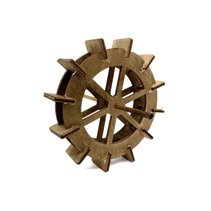 Wooden watermill wheel / water wheel, 10 cm