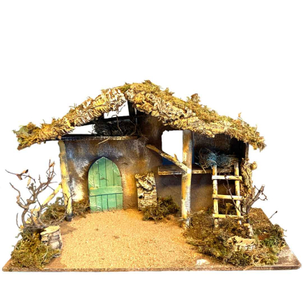 Nativity scene hut, 65x30x39 cm, for 15-20 cm figures