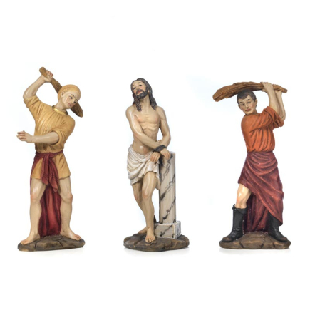 The Scourging of Jesus - Set of 3 statues - Easter - 12-13 cm Series