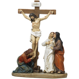 Crucifixion of Jesus - Group with 4 statues - Easter - 9–10 cm series