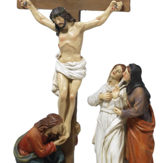 Crucifixion of Jesus - Group with 4 statues - Easter - 9–10 cm series