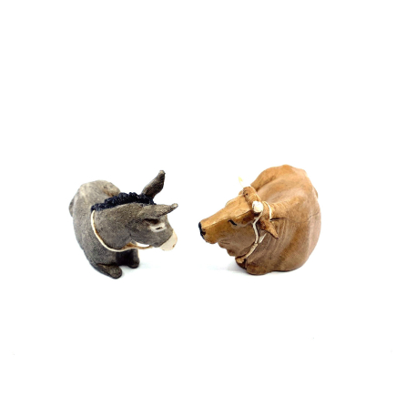 Ox and Donkey, 13 cm - Landi Moranduzzo Figurines