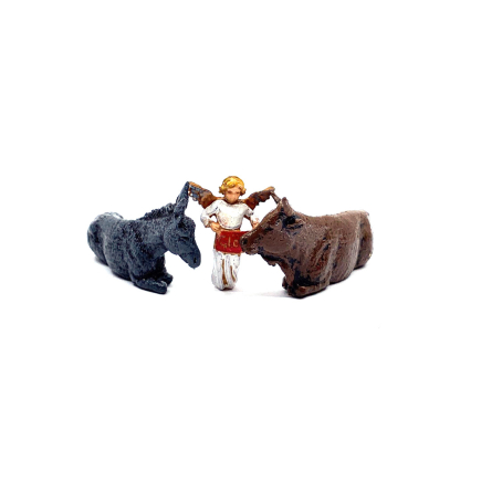 Ox, Donkey and Angel 6 cm - Landi Moranduzzo figurines