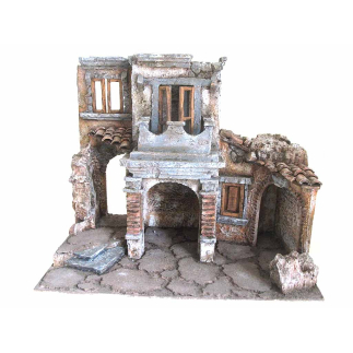 Type G house for nativity scenes for 10 cm figurines - 38 x 25 x 31 cm