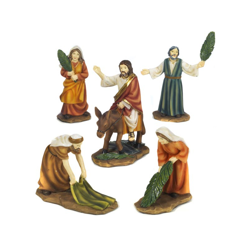 Ingresso a Gerusalemme - Set 5 statue - Pasqua - Serie 9-10 cm
