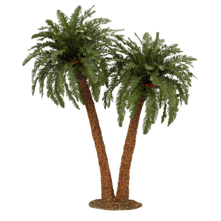 Double palm tree for nativity scenes, height 32 cm
