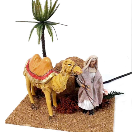 Arab with camel for moving nativity scenes, for 12 cm figurines