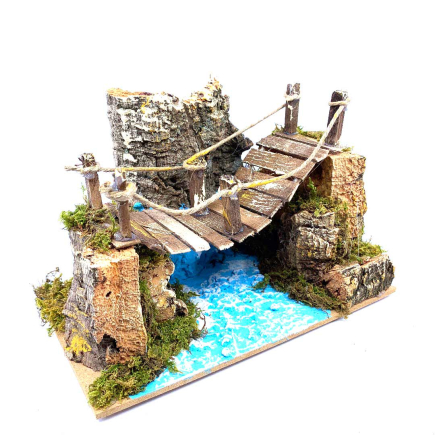 Bridge over a river for 6–10 cm figurines