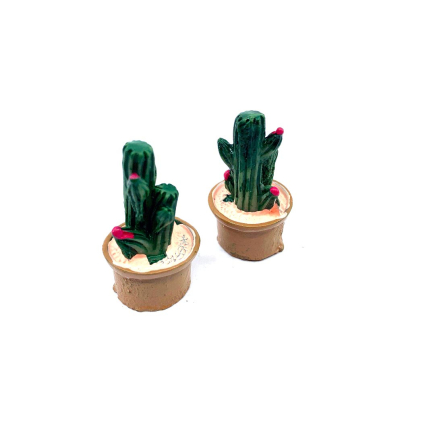 Miniature potted cactus for nativity scenes - h. 3 cm