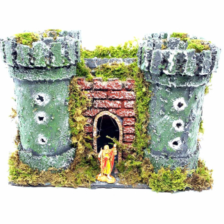 Nativity scene castle with towers, 20 x 14 x 14 cm