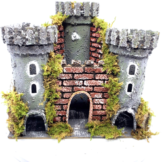 Nativity scene castle with towers, 20 x 14 x 18 cm