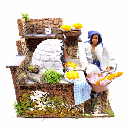 Moving Baker Woman / Baker Man for Nativity Scenes - figurine 11/11.5 cm