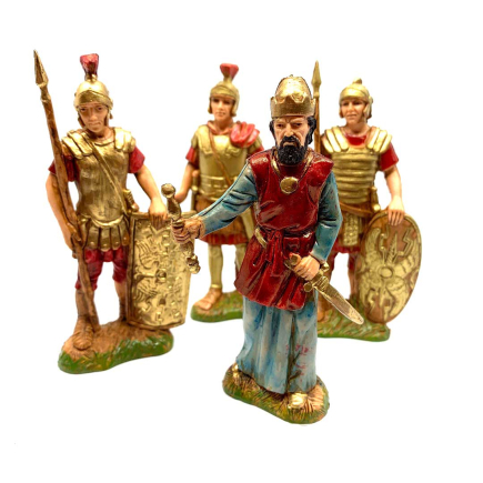 Herod, centurion, 2 soldiers, 10 cm - Landi Moranduzzo figurines