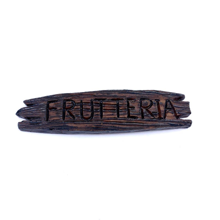 Fruit Shop Sign for nativity scenes, 9.5 x 2 x 0.4 cm