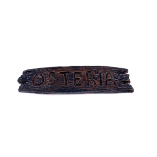 Osteria sign for nativity scenes, 9.5 x 2 x 0.4 cm