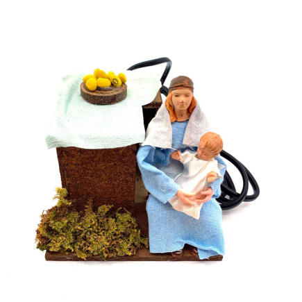 Arab woman rocking cradle in motion for 12 cm nativity figurines