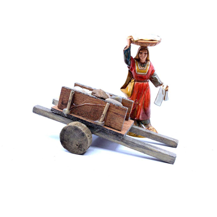 Cart with stones for nativity scenes for 8–12 cm figurines
