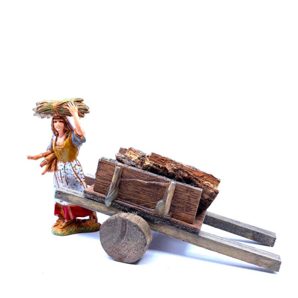 Cart with cork for nativity scene figurines 8–12 cm