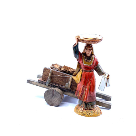 Cart with cork for nativity scene figurines 8–12 cm