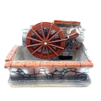 Stone-effect water mill for nativity scene with water pump