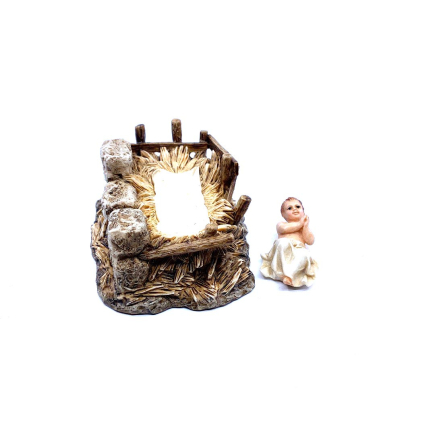 Baby Jesus for 15 cm figurines with cradle - Landi Moranduzzo Figurines