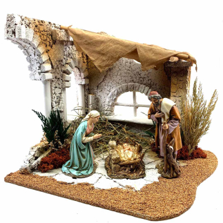 Arab nativity hut with ruins for 15 cm and 20 cm figurines