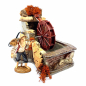 Stone-effect water mill for nativity scenes with water pump - large