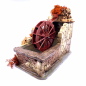 Stone-effect water mill for nativity scenes with water pump - large